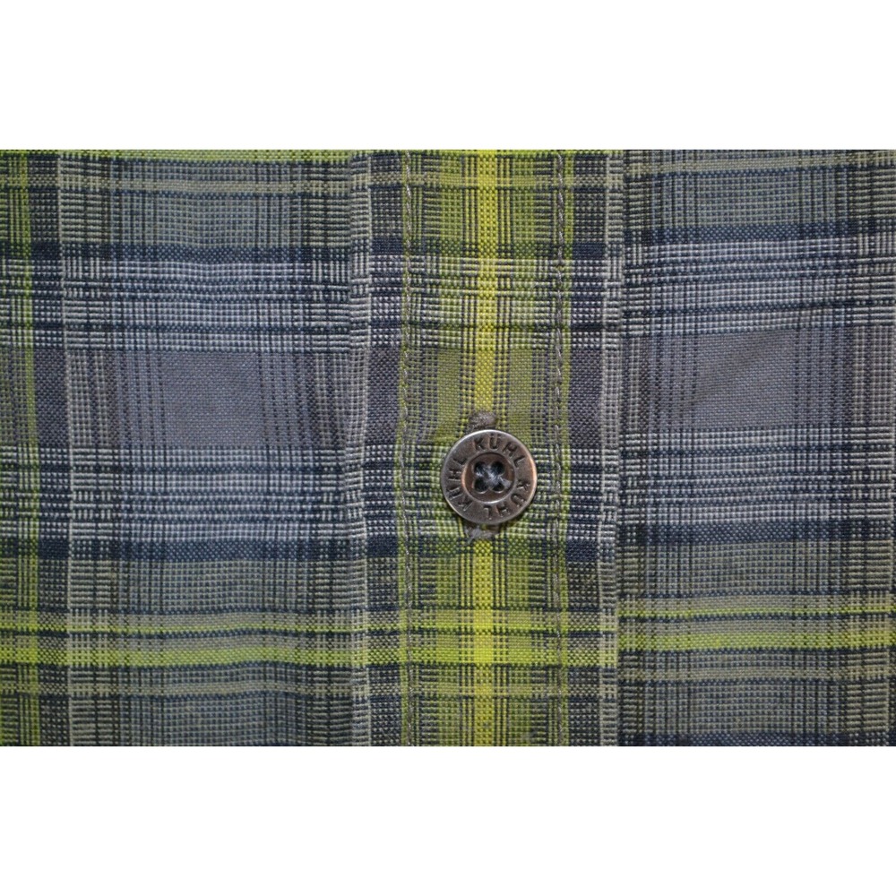 Kuhl Mountain Crown Shirt Mens L Lime Gray Plaid Long Sleeve Classic Button-Up - Picture 7 of 16